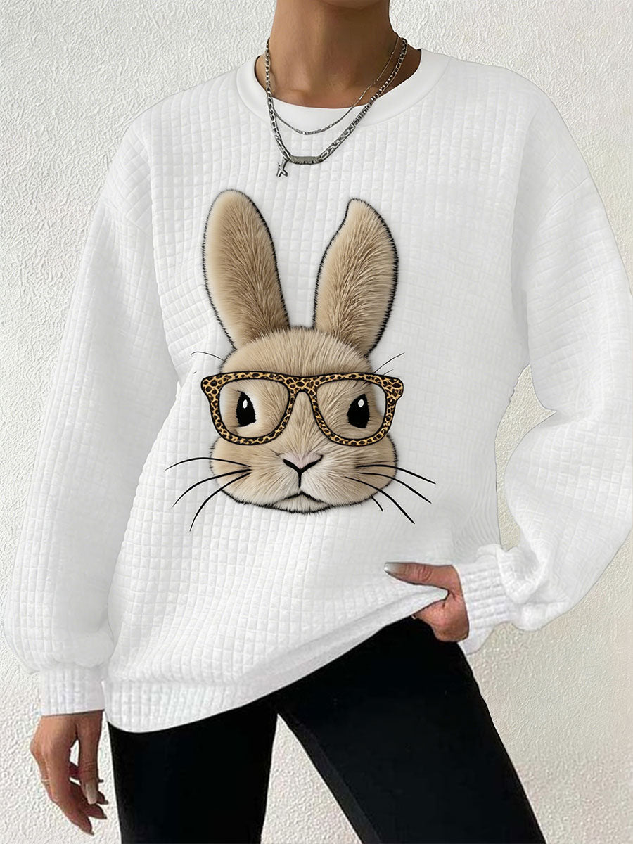 Women's Easter Bunny Art Printed Sweatshirt