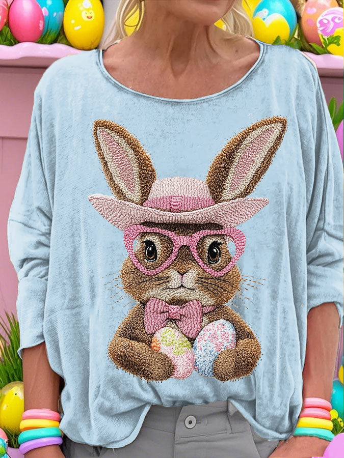 Women's Easter Bunny Art Printed Tops