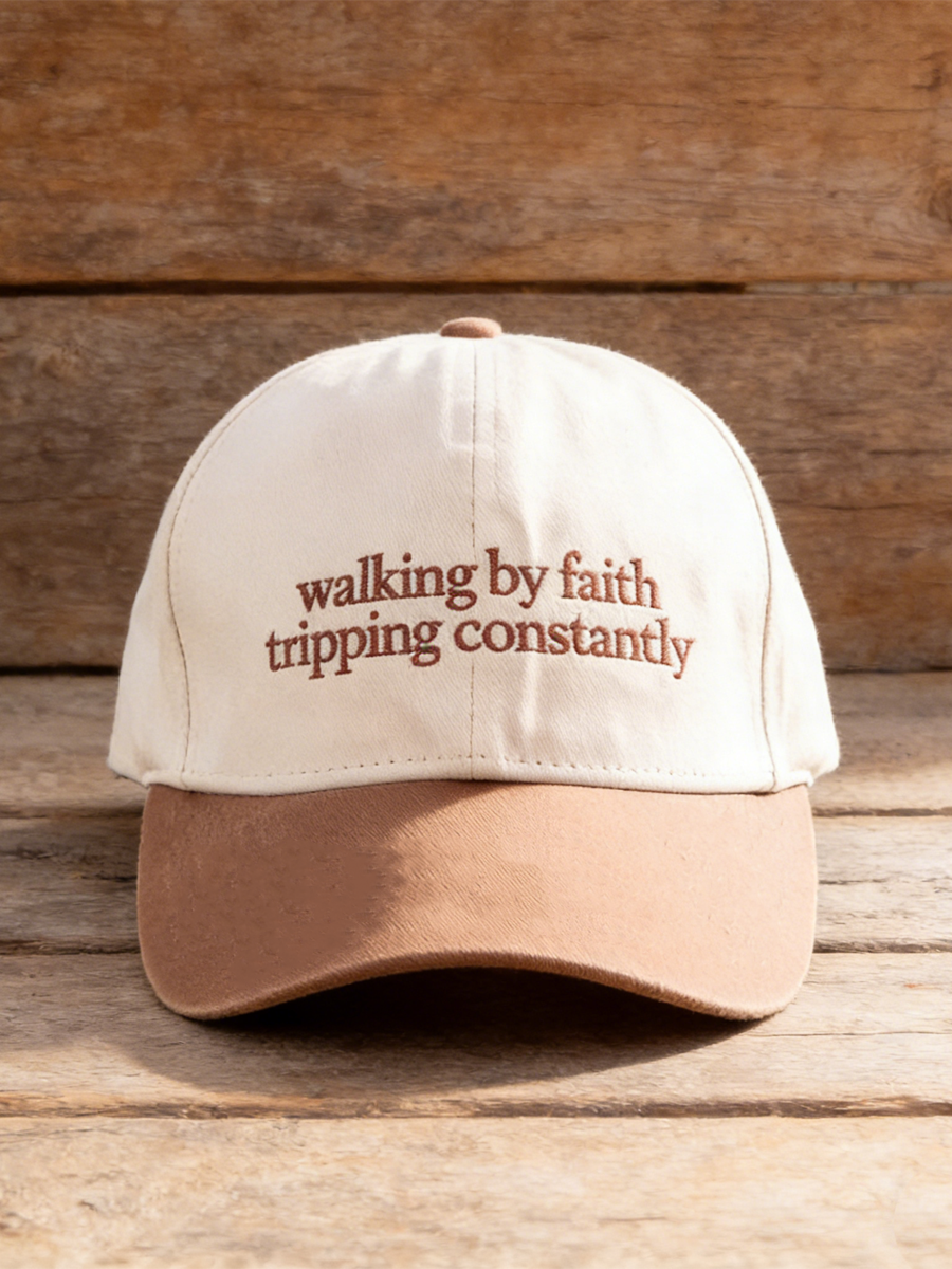 Unisex Walking by Faith Tripping Constantly Print Hat