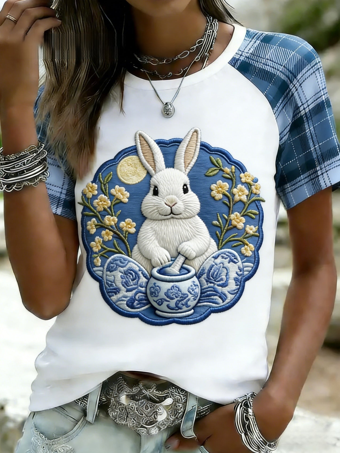 Women's Rabbit Print Casual T-Shirt