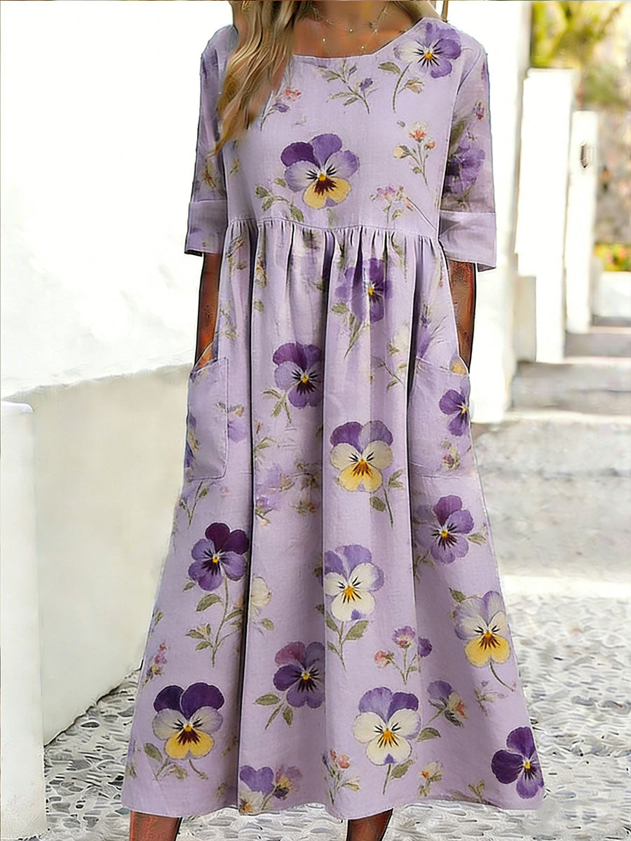Women's Floral Art Print Casual Dress