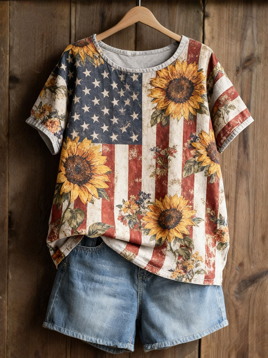 Women's Floral Art Print Casual T-Shirt