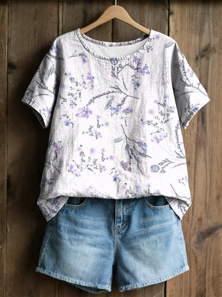 Women's Plants Flowers Print Casual T-Shirt