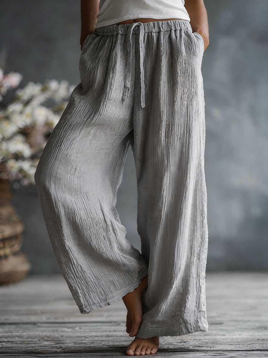 Women's Simple Solid Color Linen Blend Pants