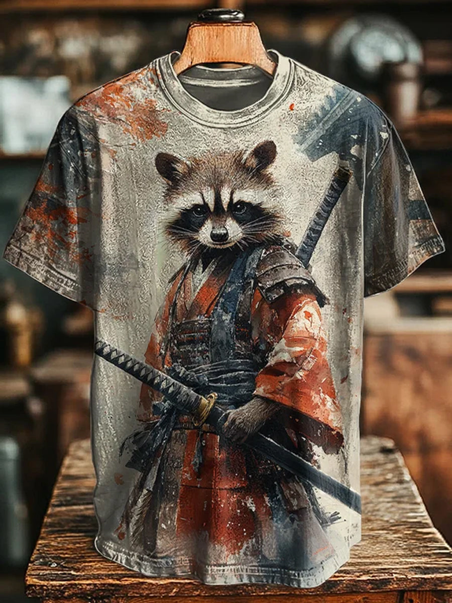 Vintage Art Print Pure Cotton Casual T-Shirt