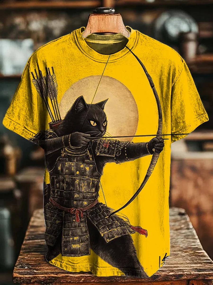 Vintage Art Print Pure Cotton Casual T-Shirt
