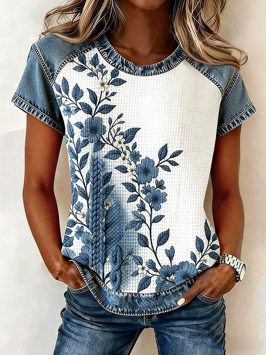 Women's Floral Print Casual T-Shirts