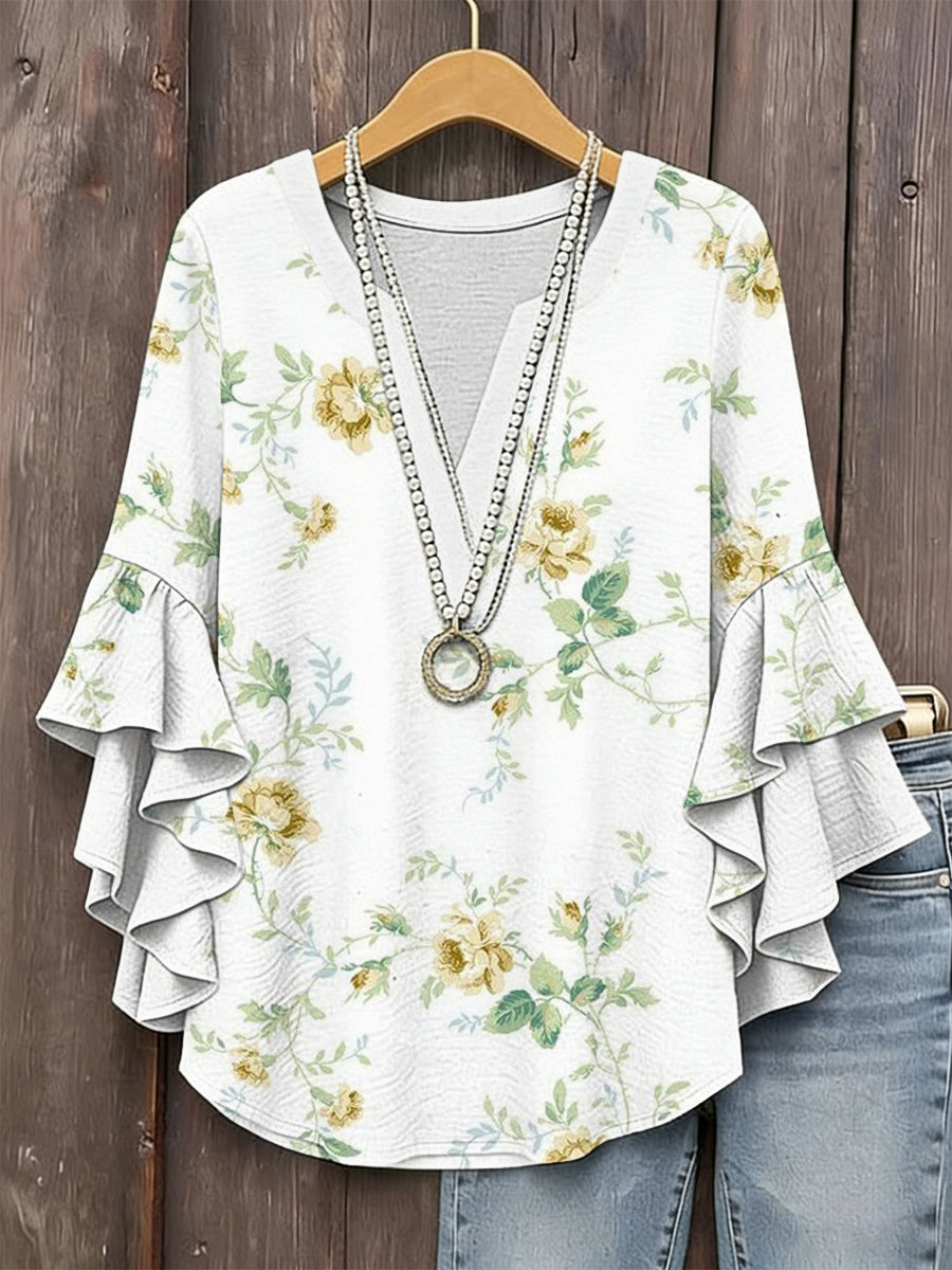 Women's Plants Flowers Print Top