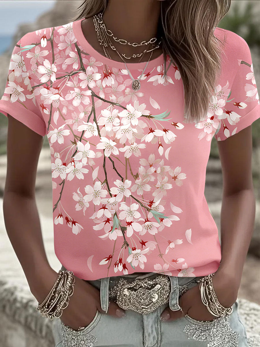 Women's Cherry Blossom Festival Casual T-Shirts