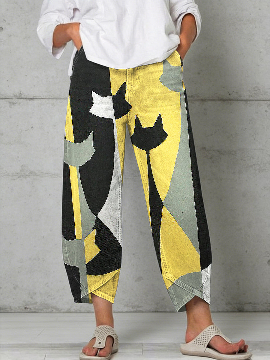 Women's Animal Art Print Trousers