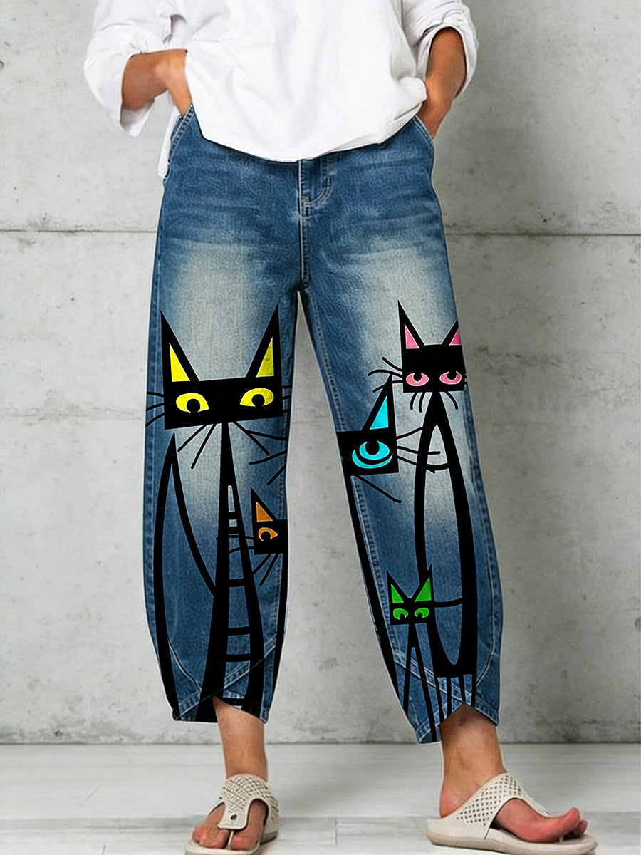 Women's Animal Art Print Trousers