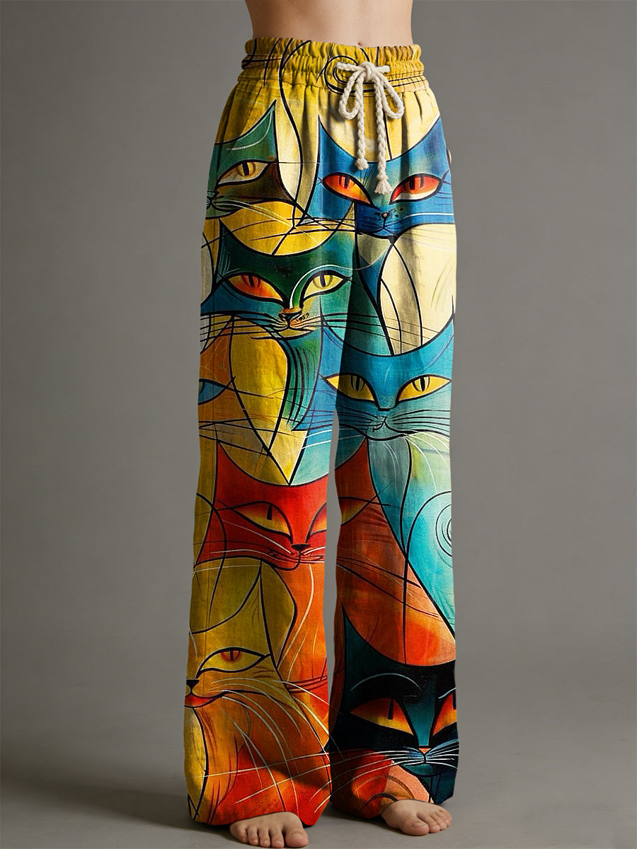 Women's Animal Art Print Trousers