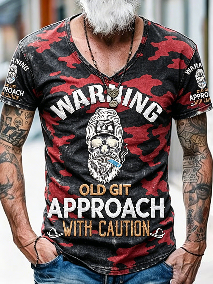 Old Fuckers Club Printed Vintage Fashion Loose Short Sleeve T-Shirt