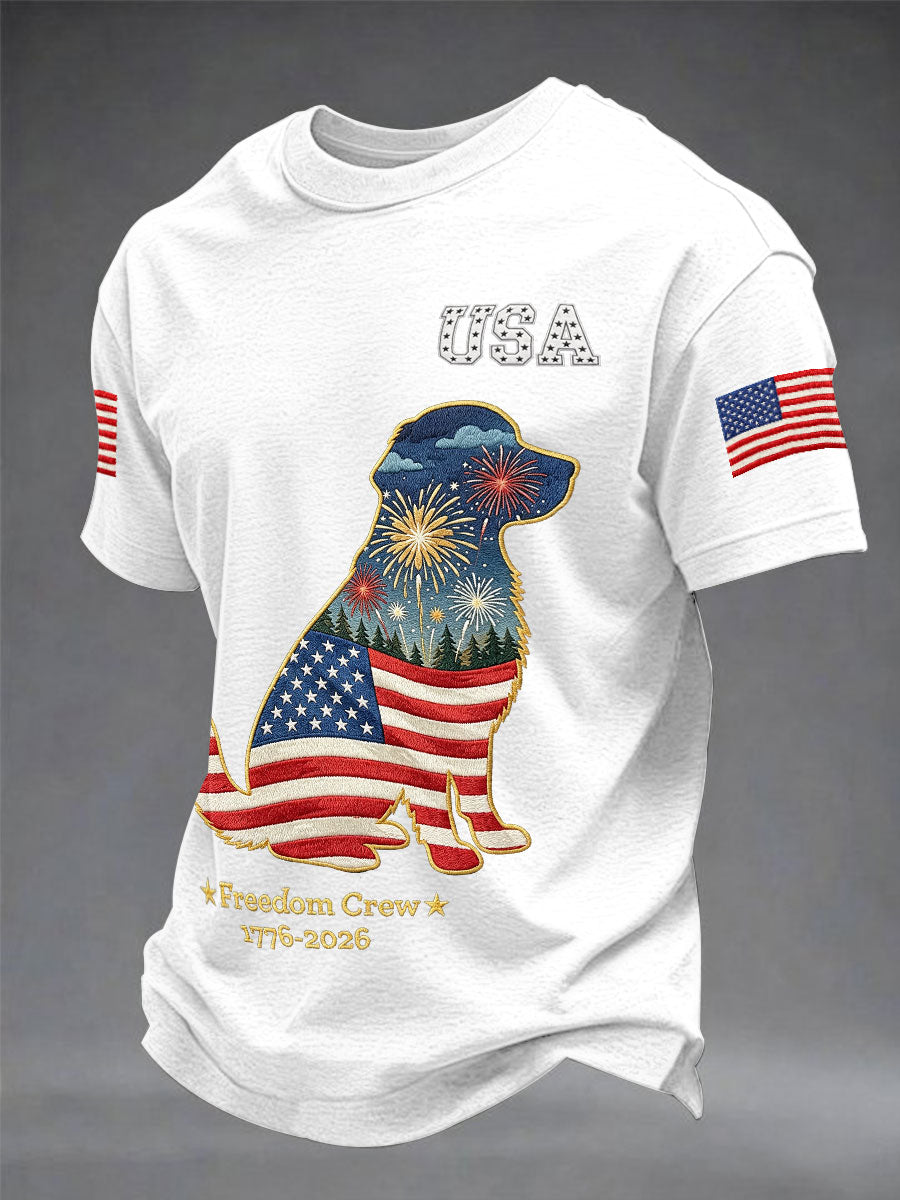 Men's Golden Retriever USA 1776-2026 short sleeves t-shirt