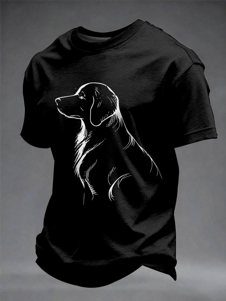 Men's Cute Dog Printed short sleeves T-shirt