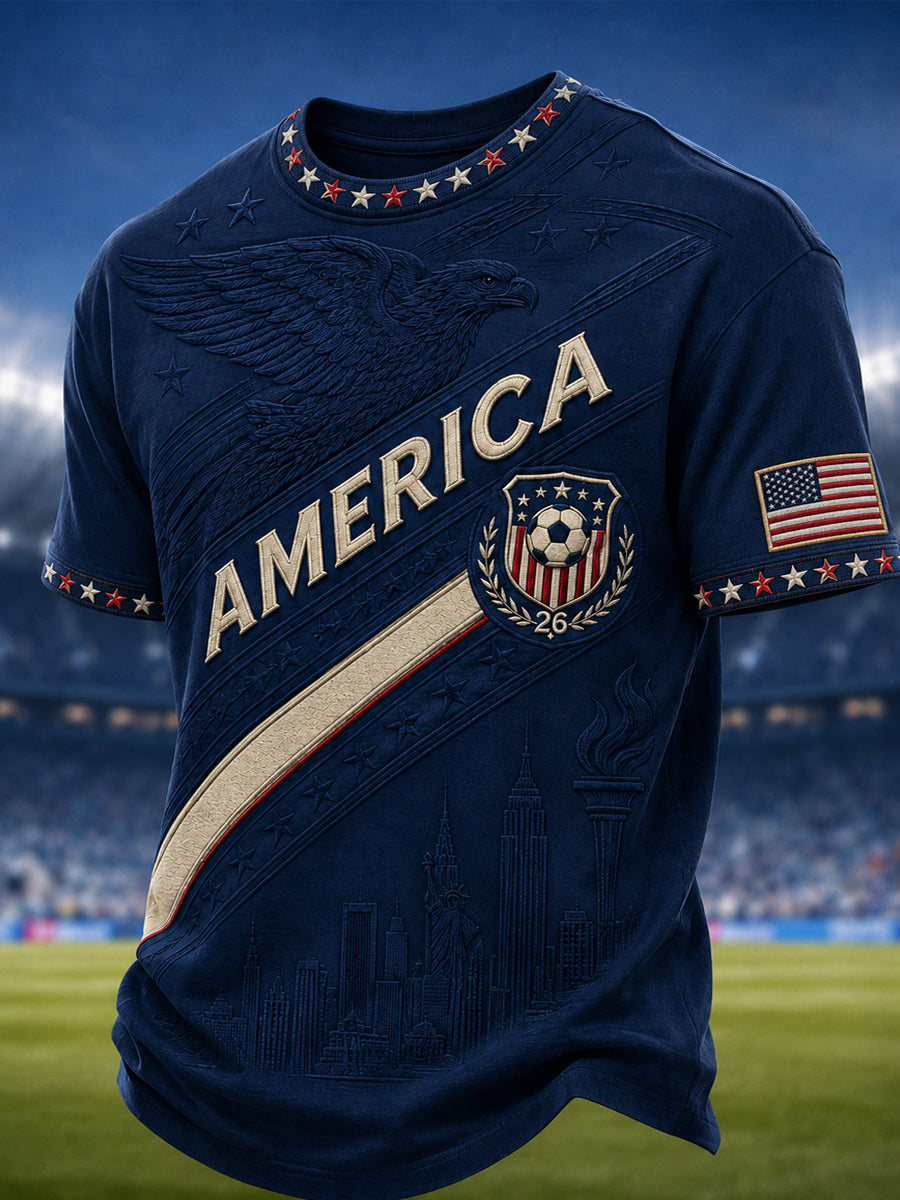Men's Gift For Soccer Fans Print Casual Tee