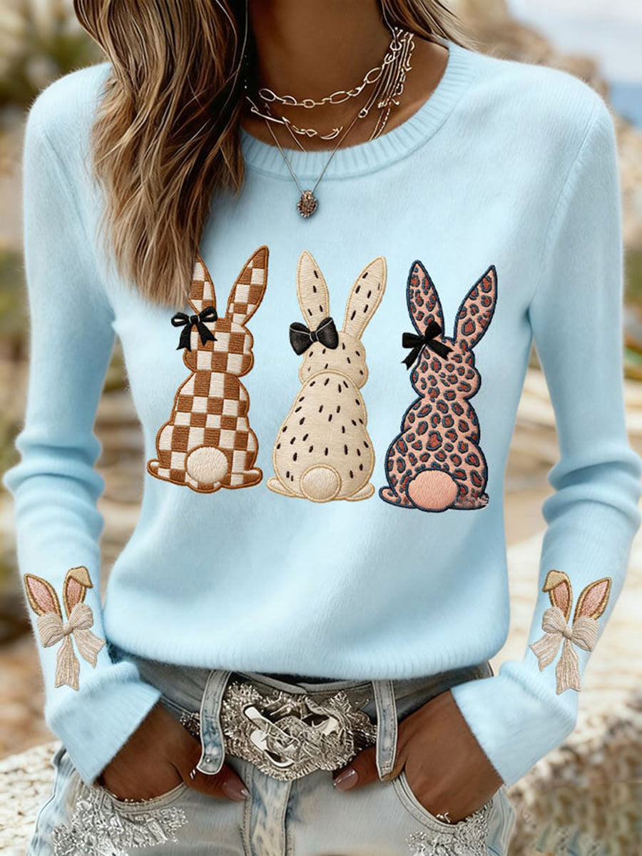 Women's Easter Bunny Print Casual Sweatshirt