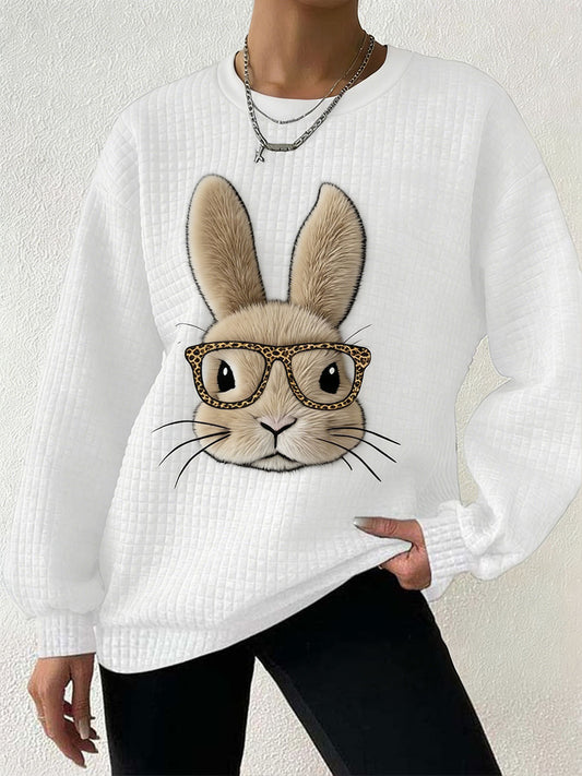 Women's Easter Bunny Art Printed Sweatshirt