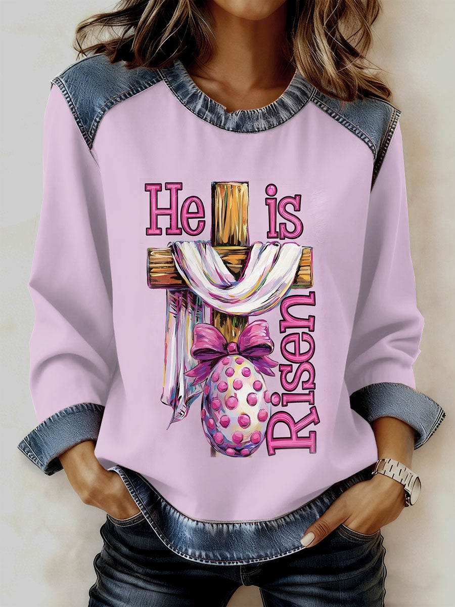 Women's Vintage Faith Easter Print Sweatshirt