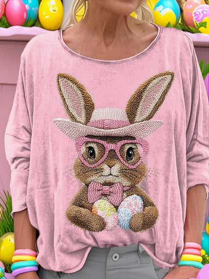 Women's Easter Bunny Art Printed Tops