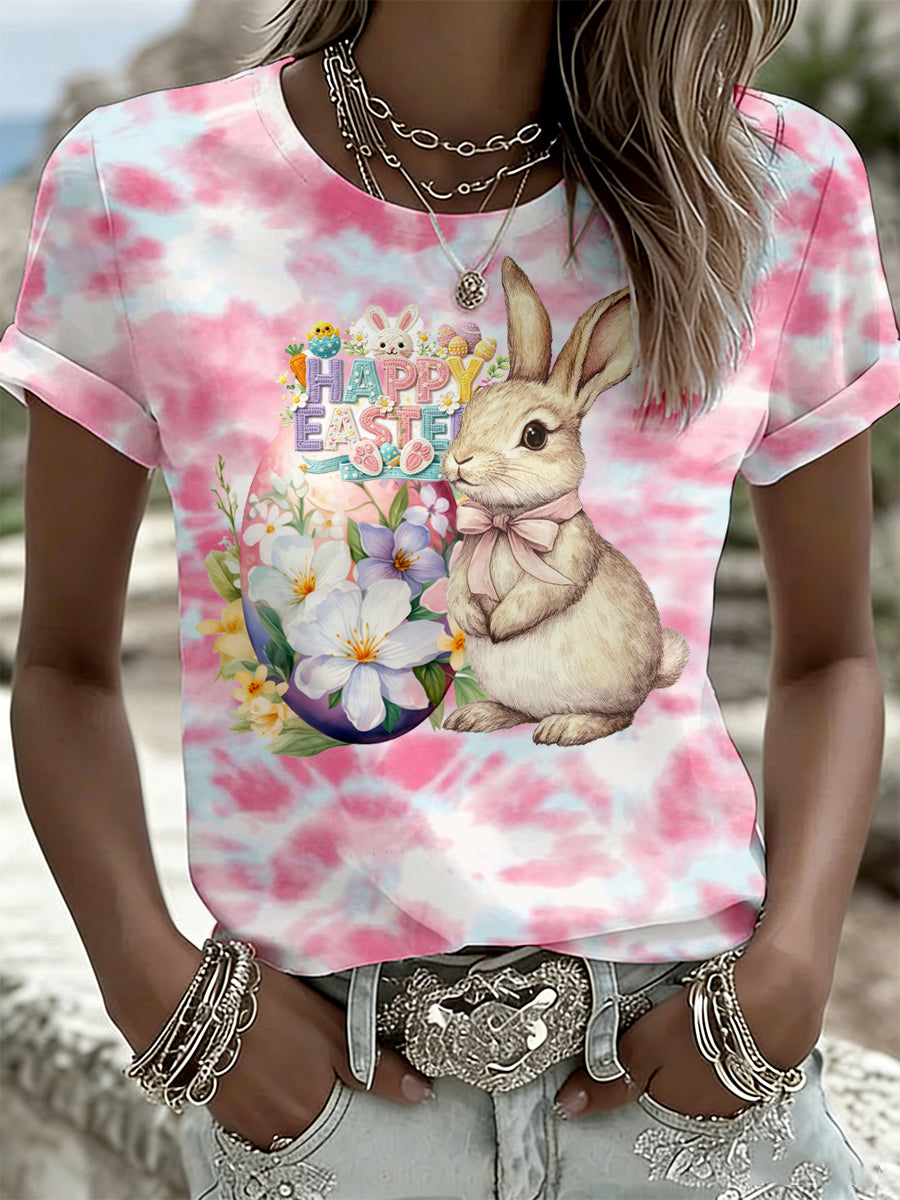 Women's Easter-Themed Printed T-Shirt