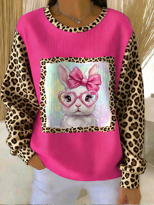 Women's Easter Bunny Animal Printed Casual Sweatshirt