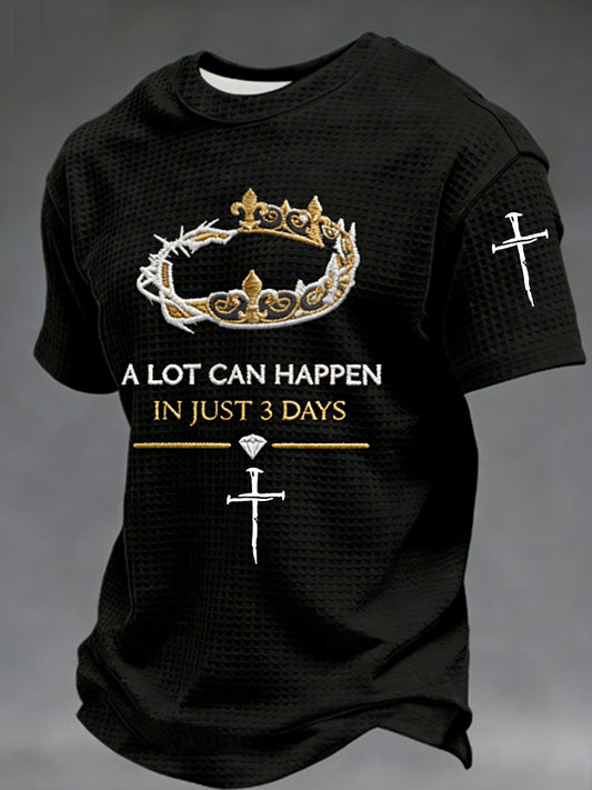 Men's A Lot Can Happen In 3 Days Waffle Short Sleeve Tee