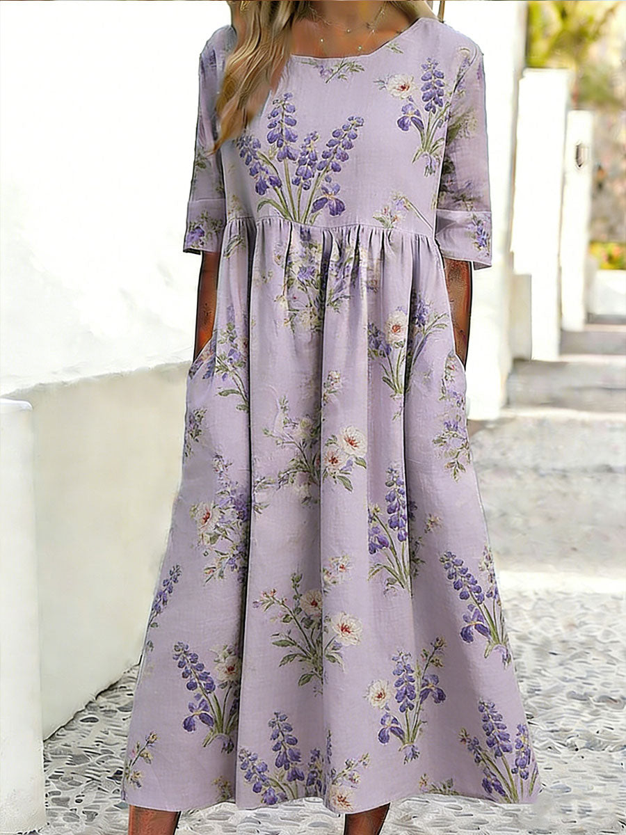 Women's Floral Art Print Casual Dress