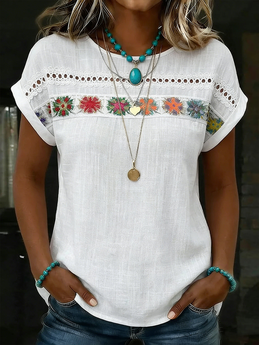Women's Casual Elegant Pure Color O-Neck Shirt