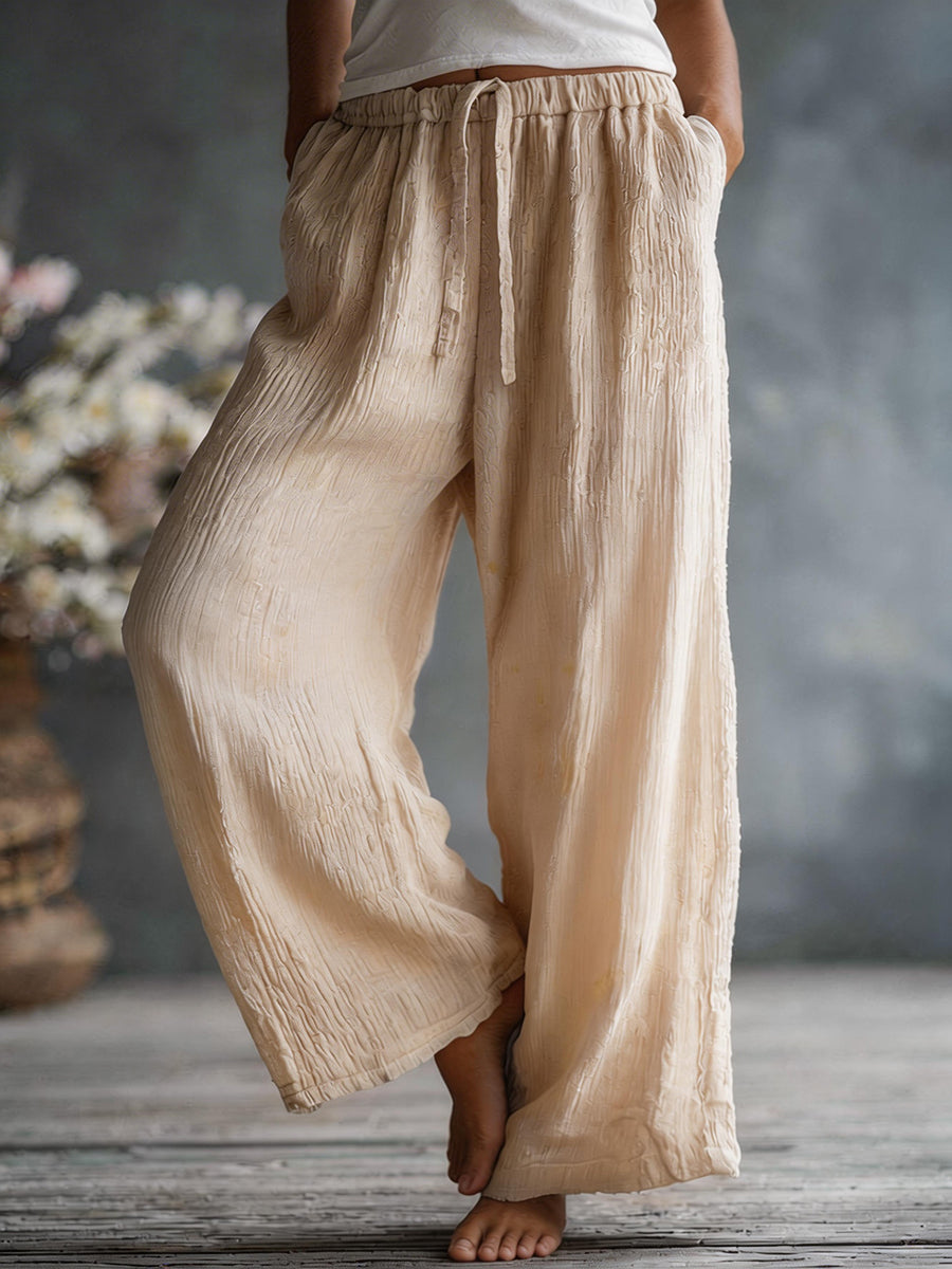 Women's Simple Solid Color Linen Blend Pants