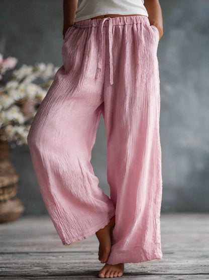 Women's Simple Solid Color Linen Blend Pants