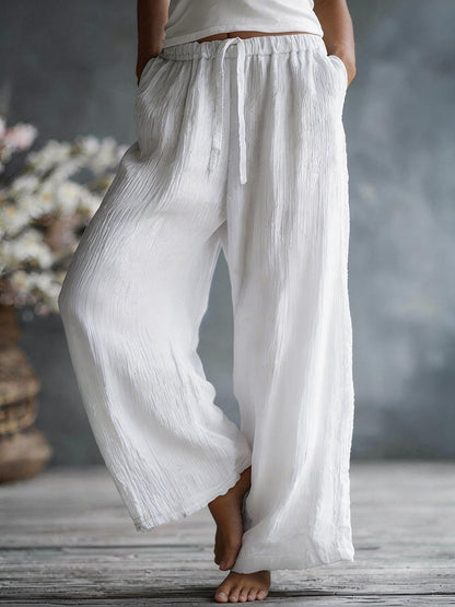 Women's Simple Solid Color Linen Blend Pants