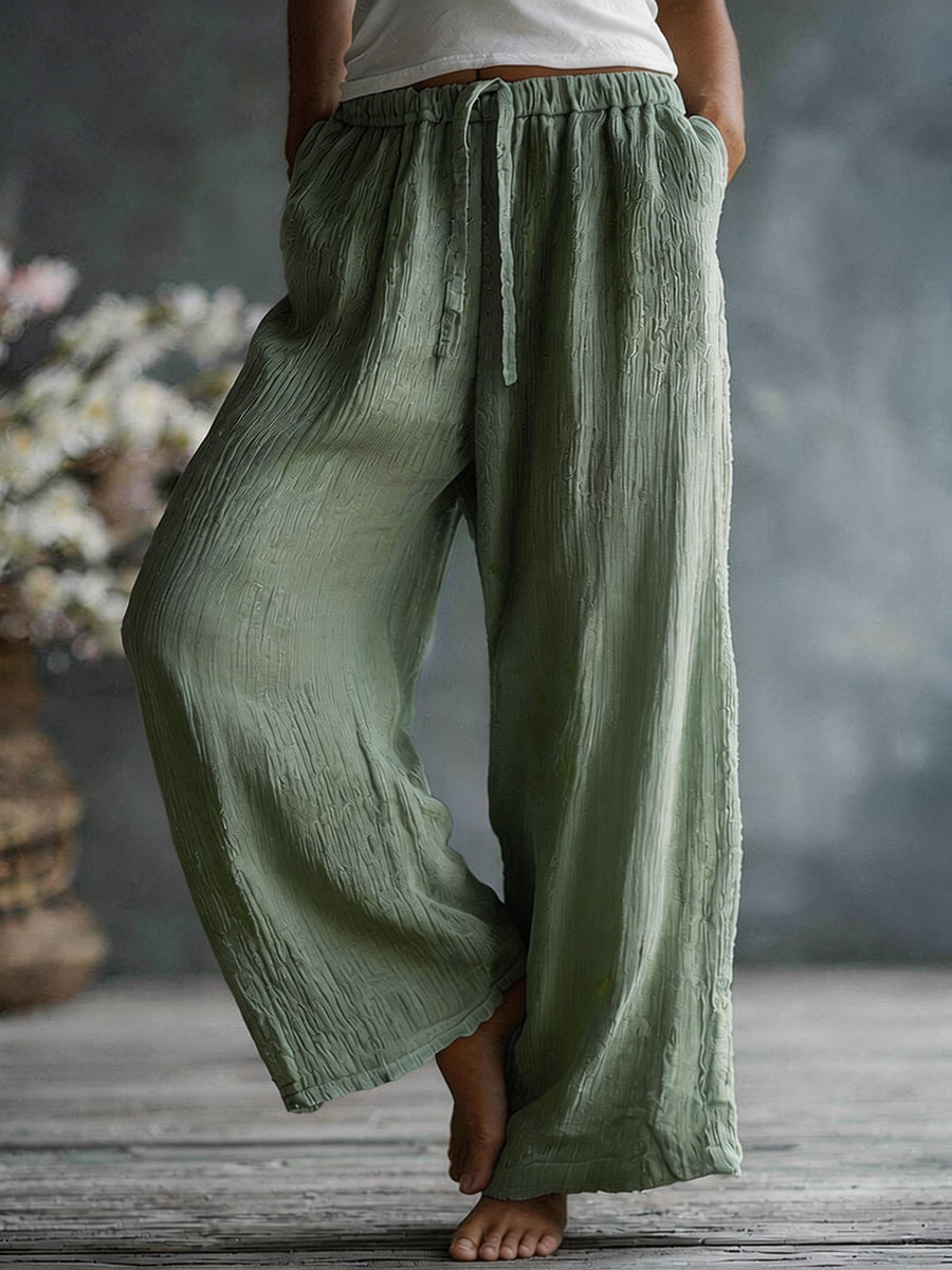 Women's Simple Solid Color Linen Blend Pants