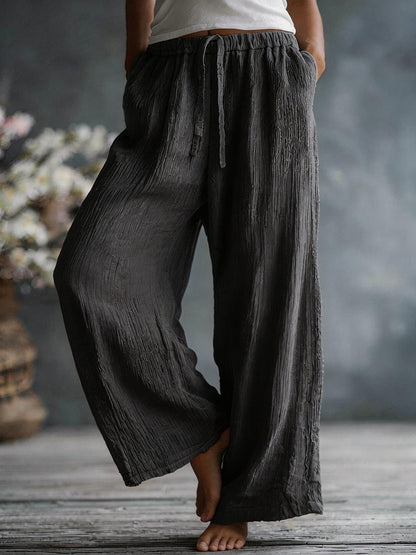 Women's Simple Solid Color Linen Blend Pants