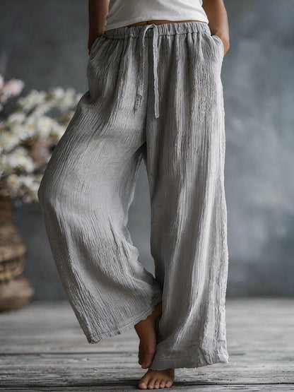 Women's Simple Solid Color Linen Blend Pants