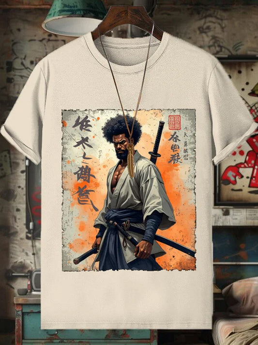 Vintage Art Print Pure Cotton Casual T-Shirt