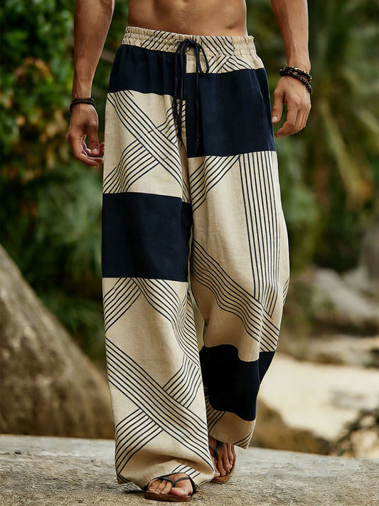 Men's Abstract Geometric Art Print Casual Pants