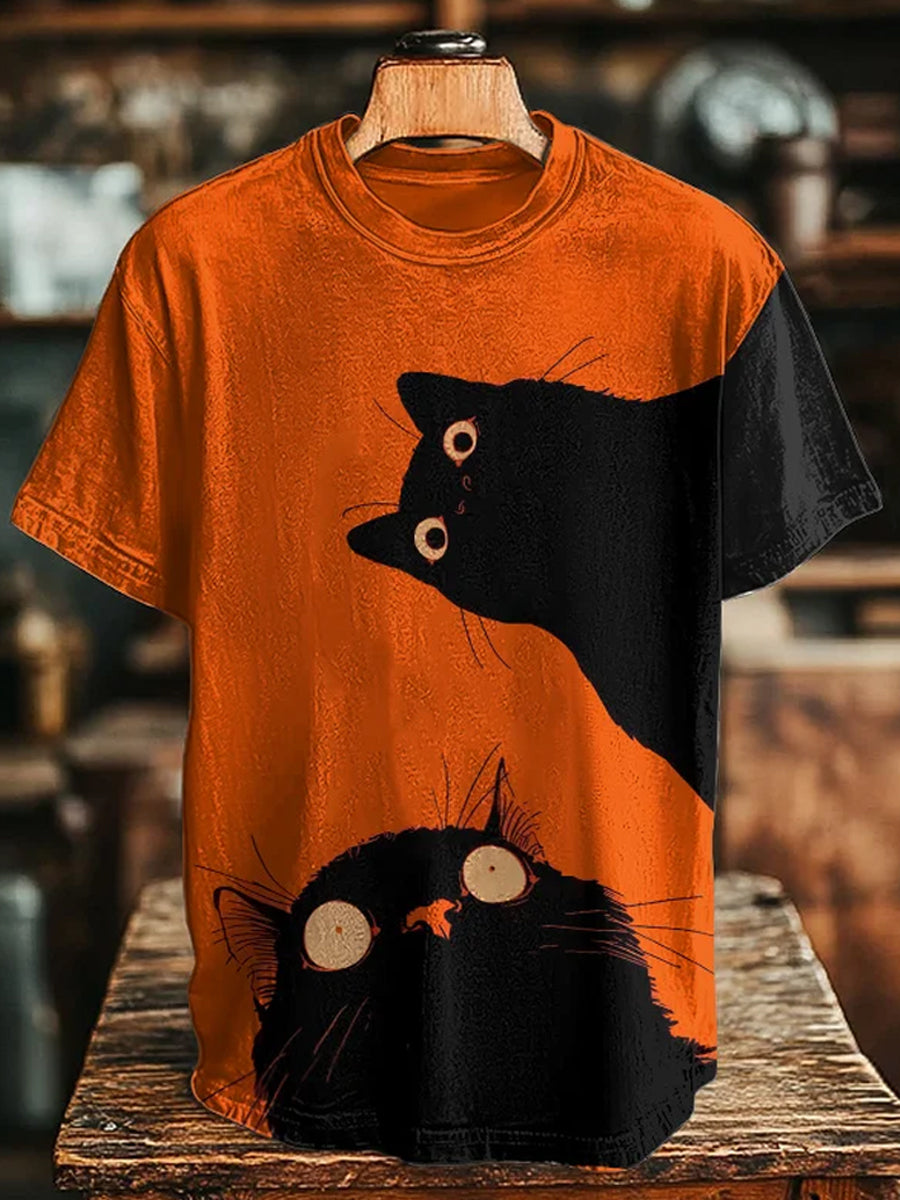 Vintage Art Print Pure Cotton Casual T-Shirt