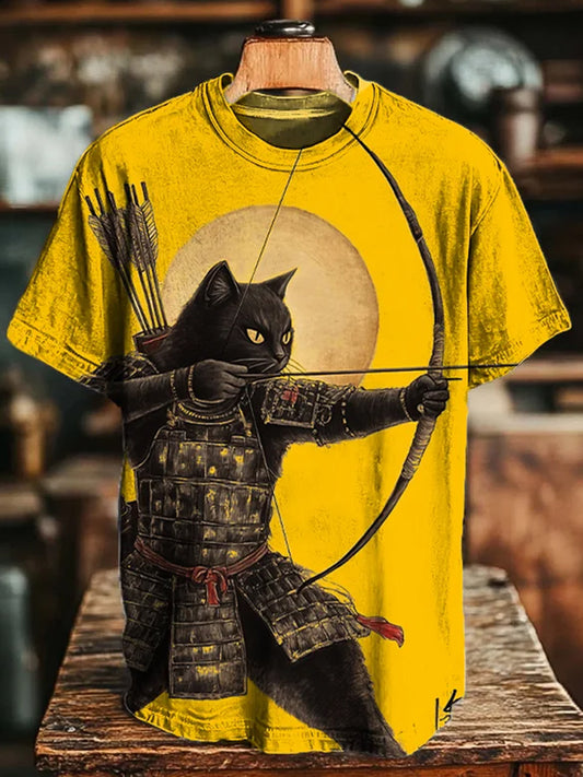 Vintage Art Print Pure Cotton Casual T-Shirt