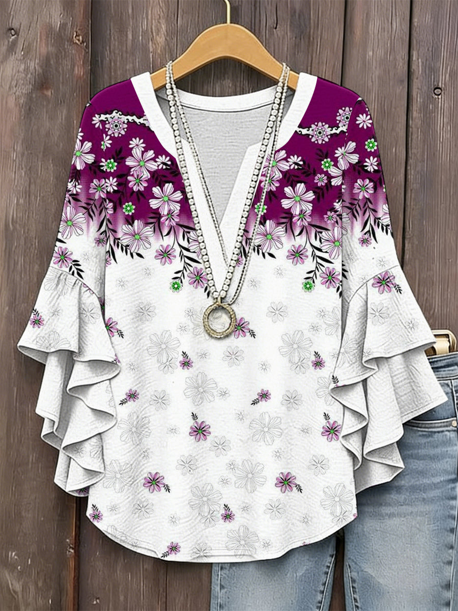 Women's Plants Flowers Print Top