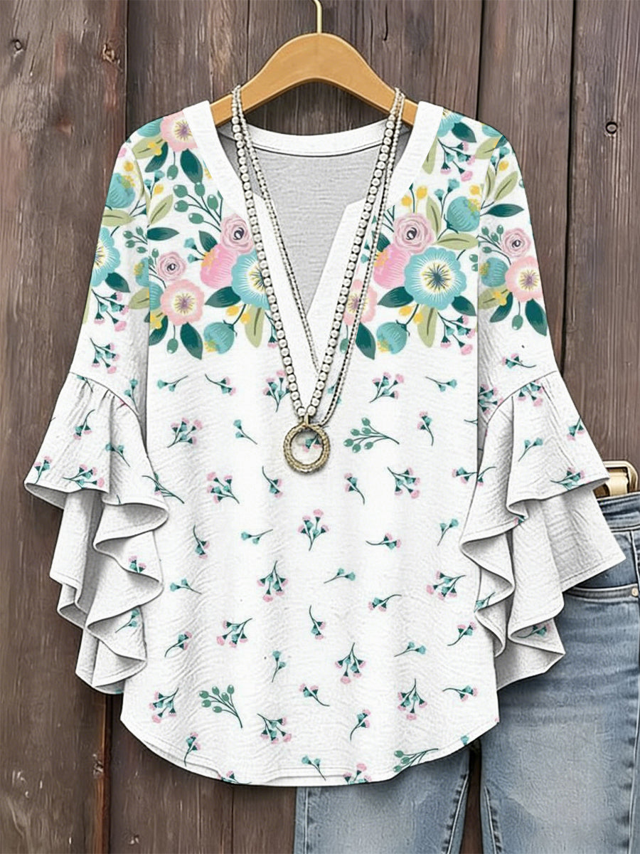 Women's Plants Flowers Print Top