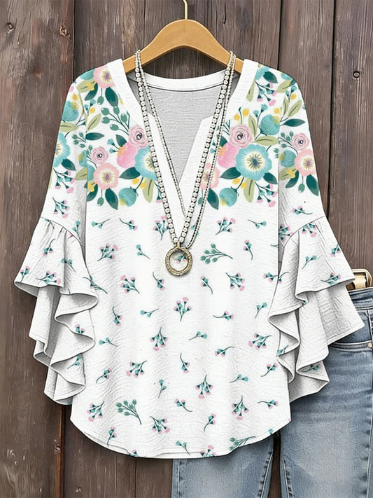 Women's Plants Flowers Print Top