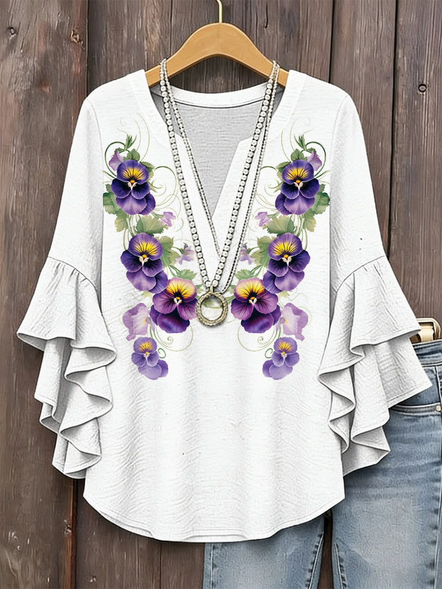 Women's Plants Flowers Print Top