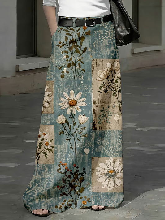 Women's Plant and Flower Print Casual Skirts