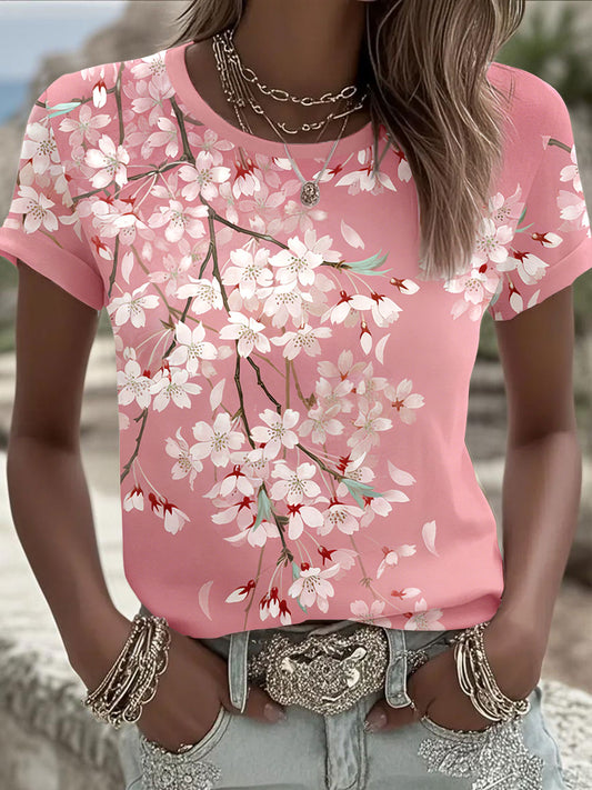 Women's Cherry Blossom Festival Casual T-Shirts