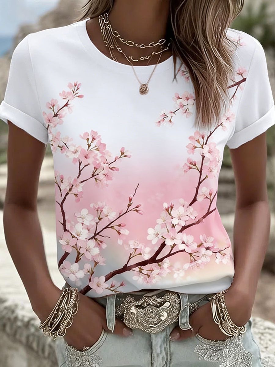 Women's Cherry Blossom Festival Casual T-Shirts