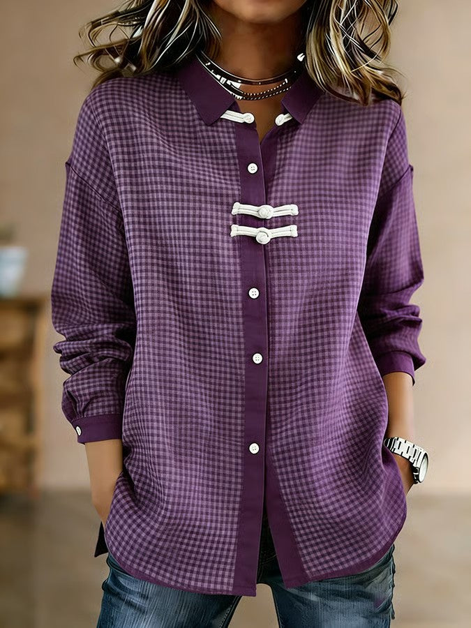 Women's Retro Plaid Casual Shirt