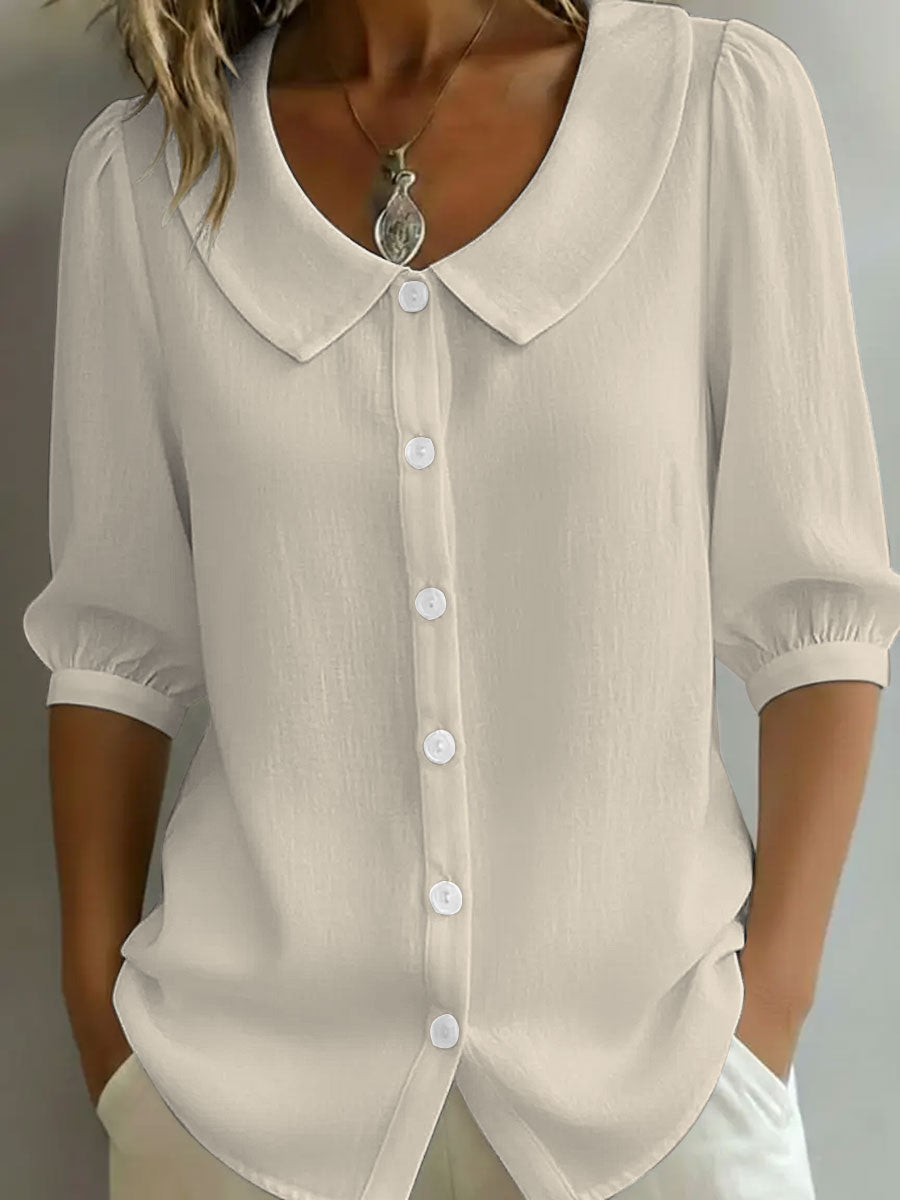 Women's Cotton and Linen Casual Shirt