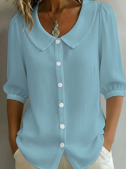 Women's Cotton and Linen Casual Shirt
