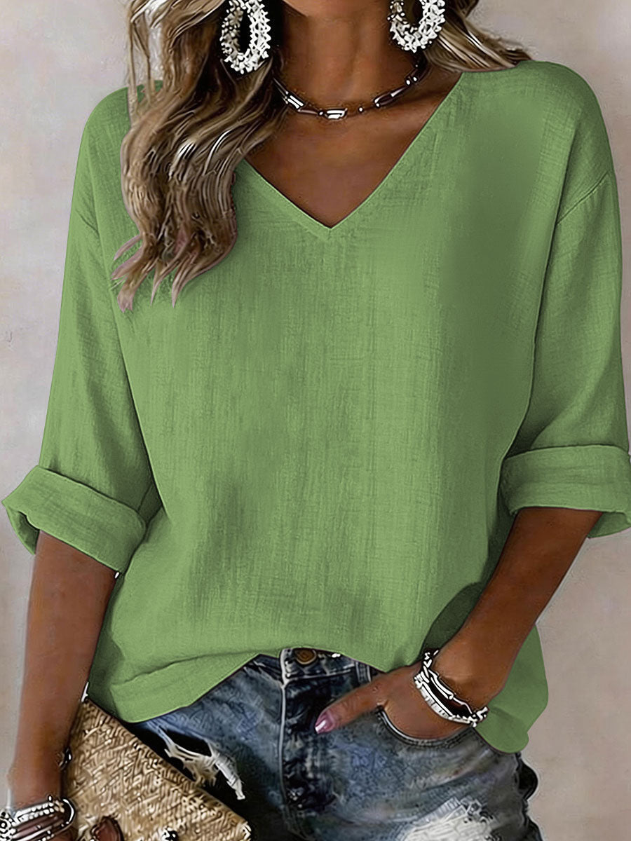 Women's Cotton and Linen Casual Top